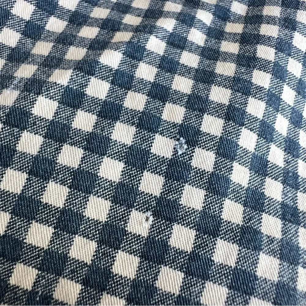 Vintage Ralph Lauren Wendy Small Gingham Blue King Size Flat Sheet READ
